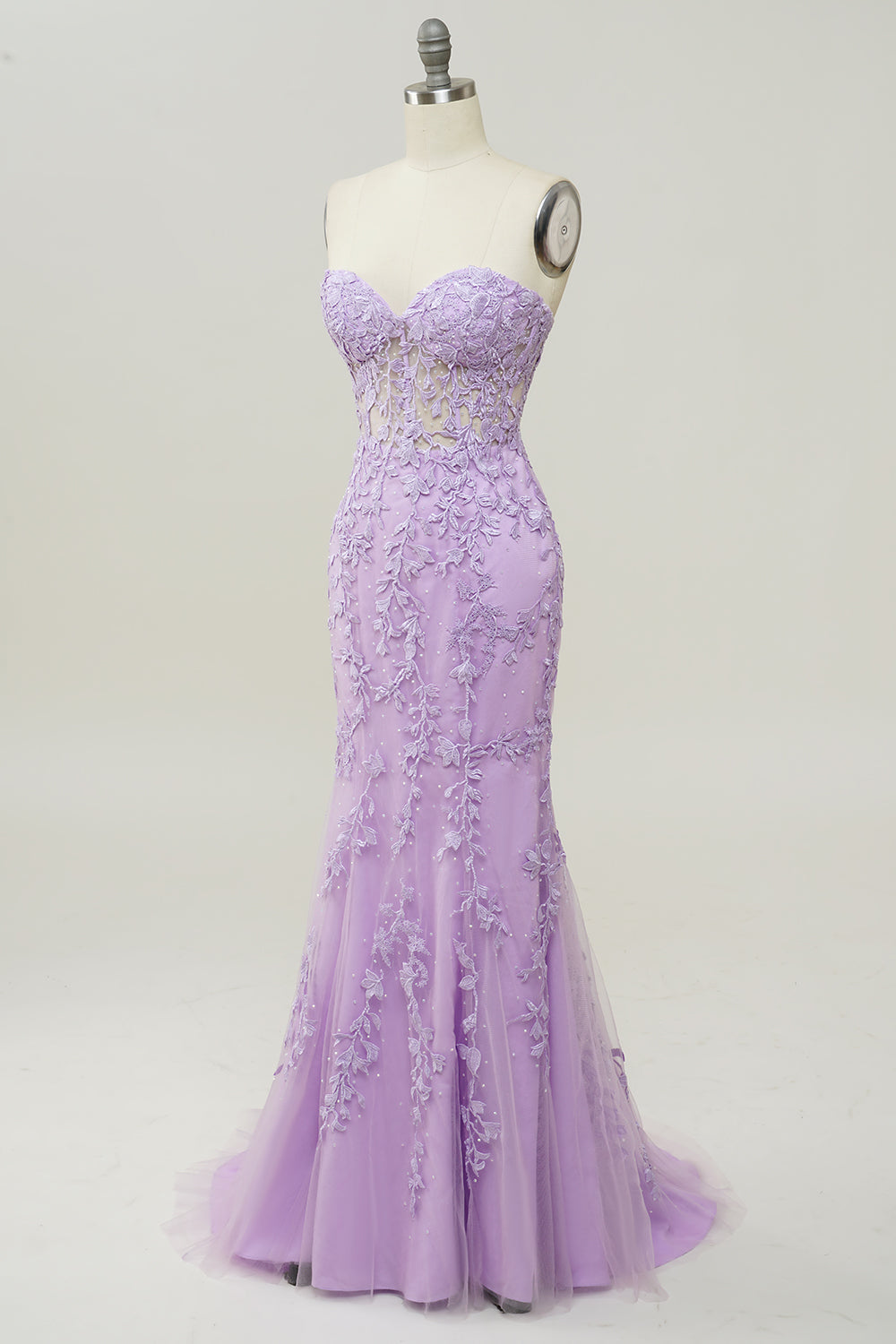 Sweetheart Neck Mermaid Prom Dress in Sky Blue with Appliques