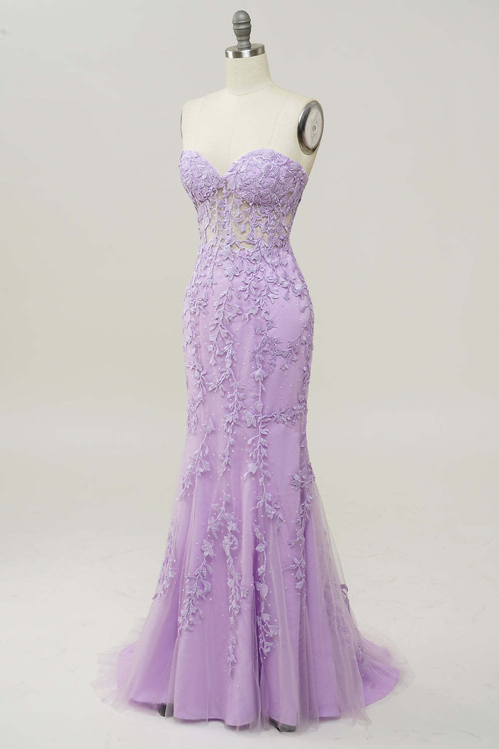 Sweetheart Neck Mermaid Prom Dress in Sky Blue with Appliques