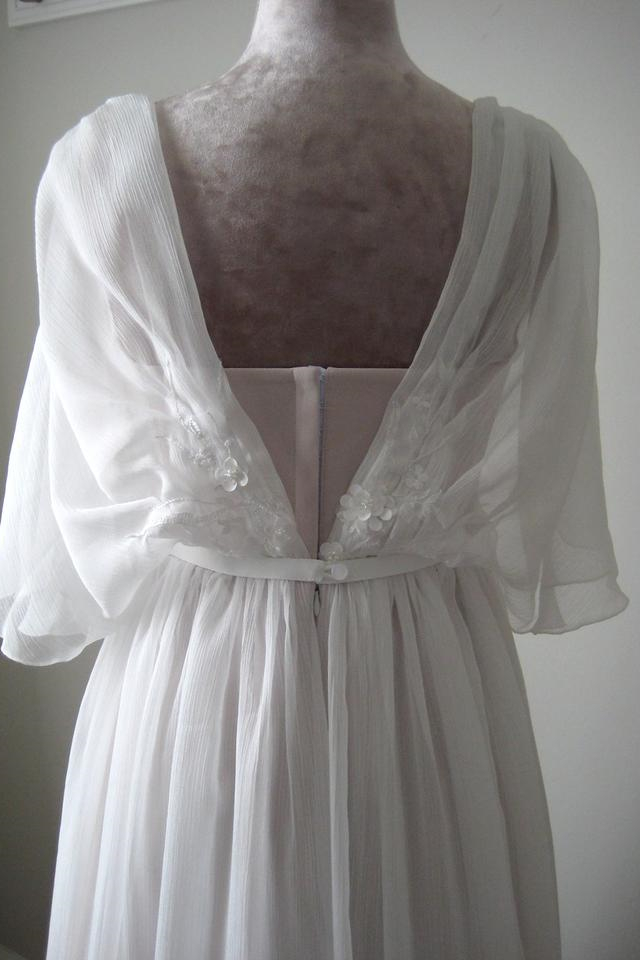 V-Neck Chiffon A-Line Lace Boho Wedding Dress with Belt