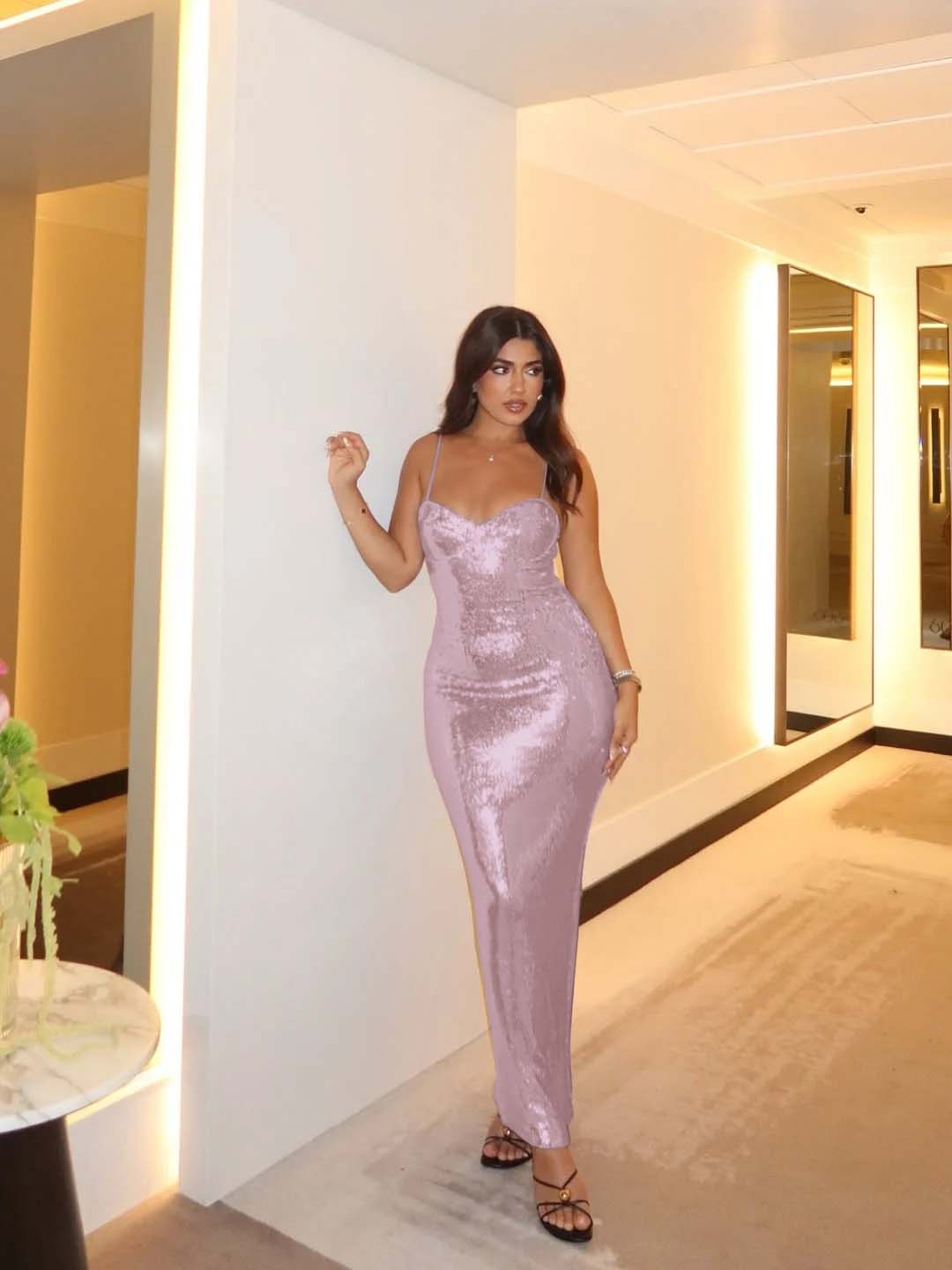 Spaghetti Strap Sleeveless Long Mermaid Formal Dress With Pleated