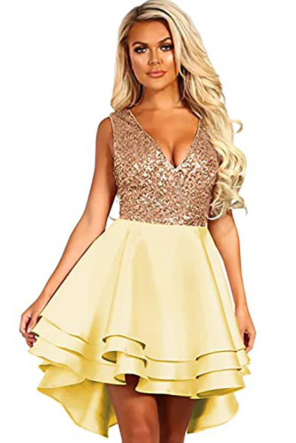 Sleeveless Sequins Short Bridesmaid Dress