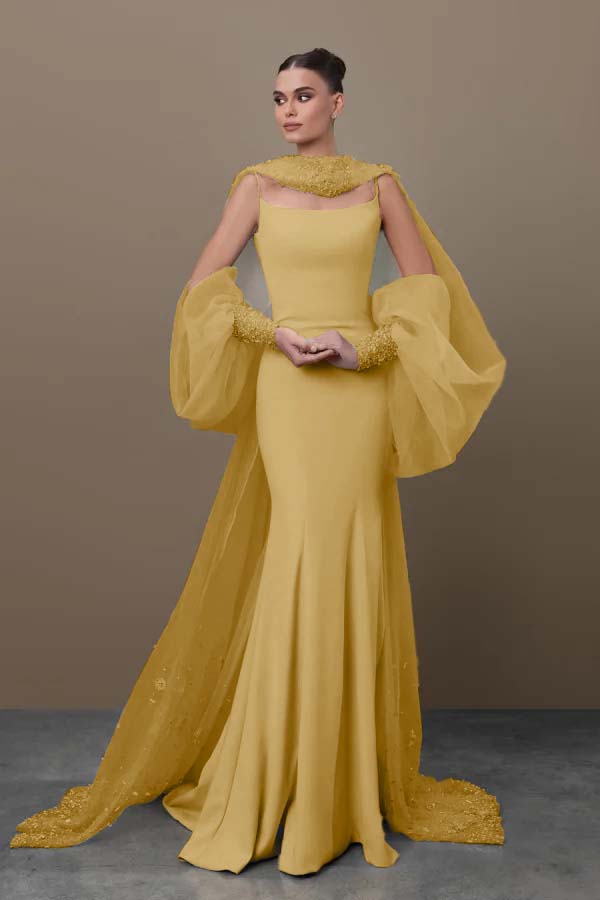 Spaghetti Strap Sleeveless Long Mermaid Formal Dress With Sequins