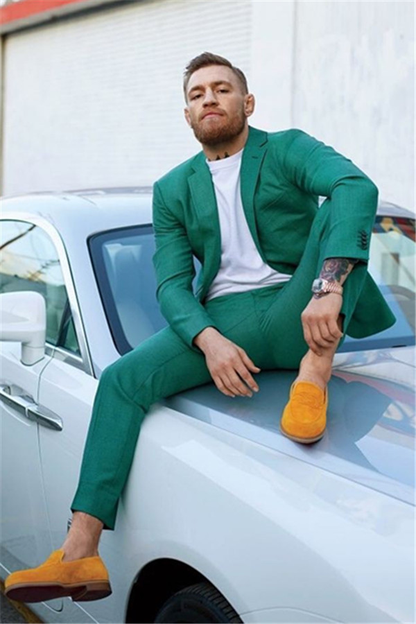 Stylish Dark Green Two-Piece Luis Tuxedo Suit for Wedding