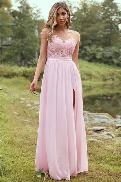 Cap Sleeve Bridesmaid Dress with Split