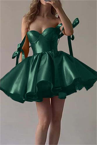 Charming Fuchsia Strapless Sweetheart Short Bud cocktail Dress