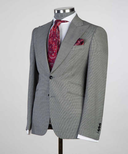 Eugene Latest Design Three-Piece Gray Peaked Lapel Men's Suits