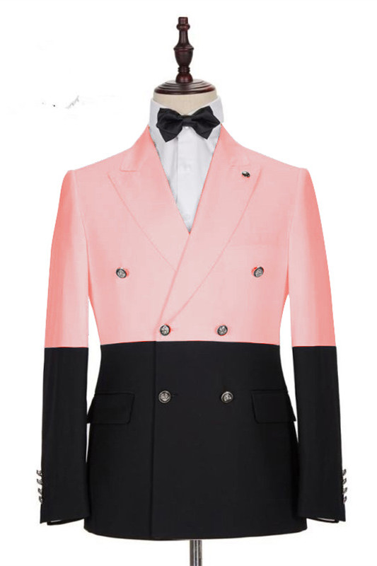 Handsome Double-Breasted Pink Blazer for Groom