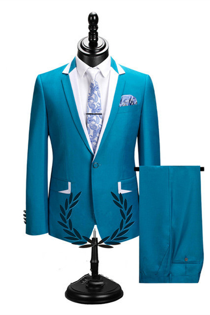 Charming Casual Slim Fit Notched Lapel Business Prom Man's Suit