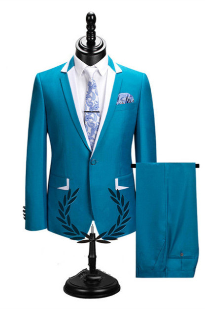 Charming Casual Slim Fit Notched Lapel Business Prom Man's Suit