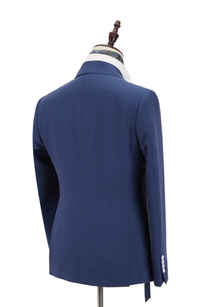 Stylish Simple Dark Blue Peaked Lapel Groomsmen Outfits