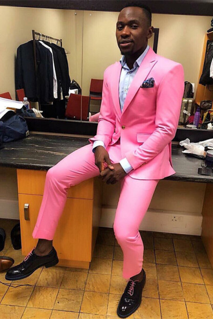 Gorgeous Pink One-Button Ring Bearer Suits with Peaked Lapel