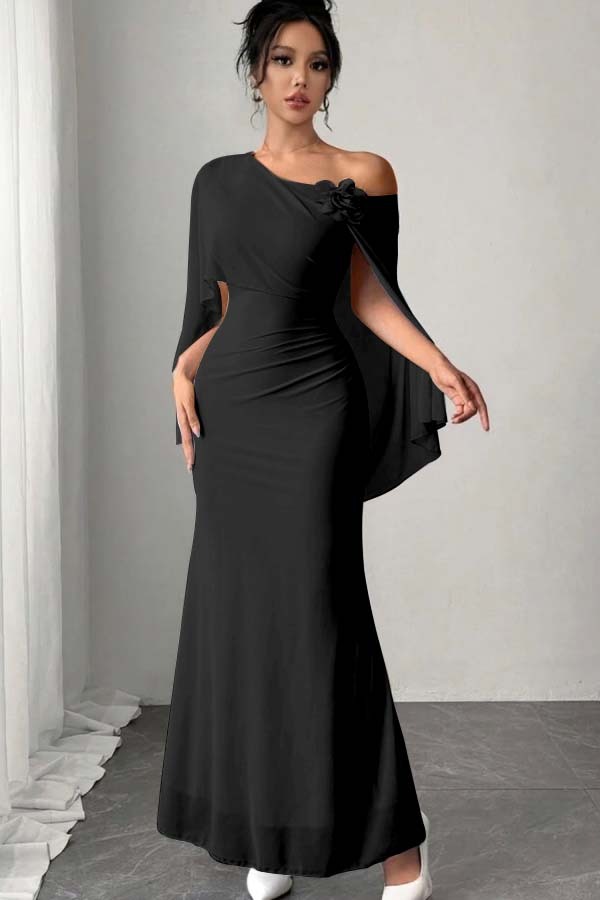 Chic Sleeveless Mermaid Long Formal Dress With Pleated Appliques