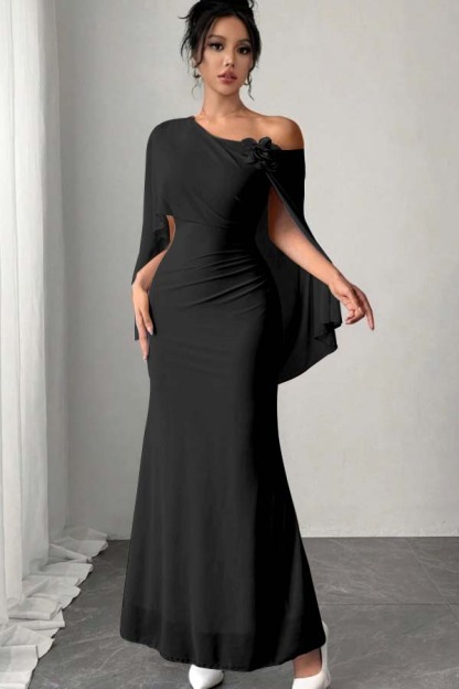 Chic Sleeveless Mermaid Long Formal Dress With Pleated Appliques