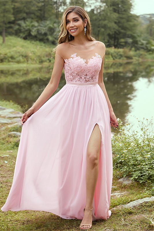 Cap Sleeve Bridesmaid Dress with Split