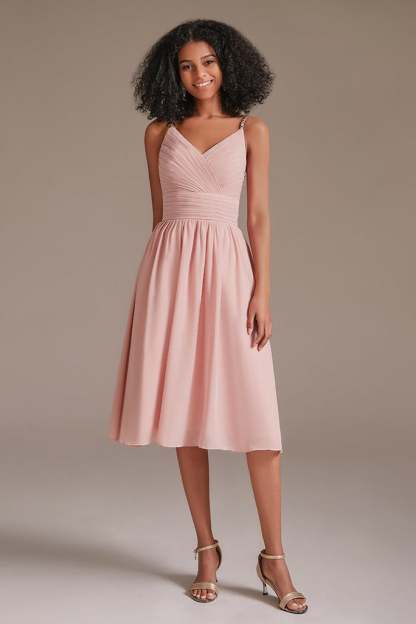 Junior Pink Sleeveless Bridesmaid Dress