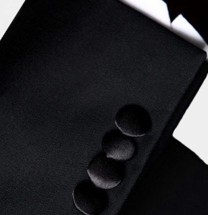 Luxury Black Two-Piece Wedding Tuxedo with Double-Breasted Design