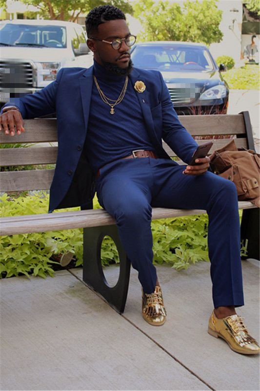 Dark Navy Two-Piece Best Wedding Fashion Suits for Groom