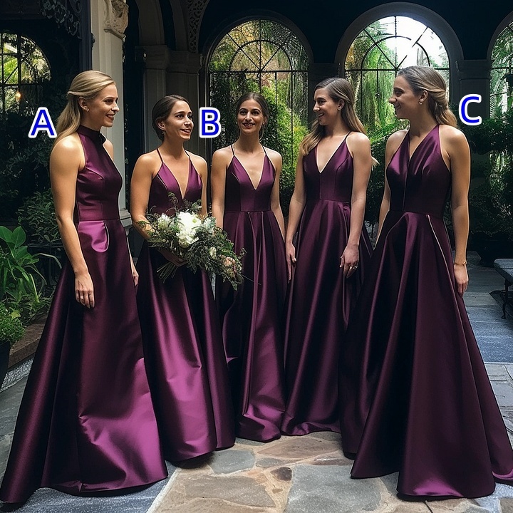 V-Neck Sleeveless A-Line Customizable Bridesmaid Dress