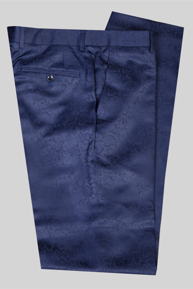 Formal Dark Blue Shawl Lapel Jacquard Wedding Men's Suits