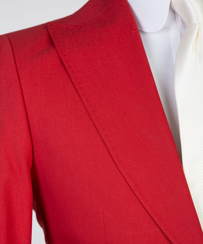 Red Peaked-Lapel Donald Bespoke Three-Piece Men's Suits