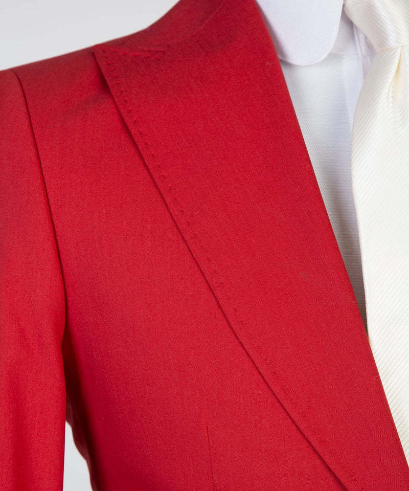 Red Peaked-Lapel Donald Bespoke Three-Piece Men's Suits