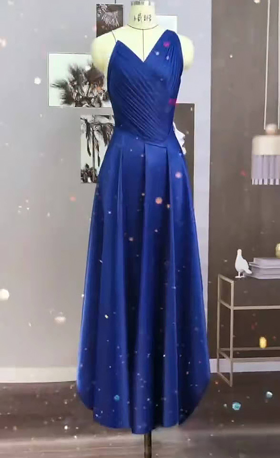 One Shoulder Royal Blue Bridesmaid Dress