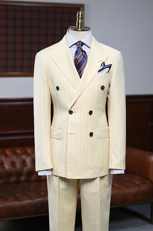 Gentle Best Suit Double-Breasted Groom Suit for Prom with Striped