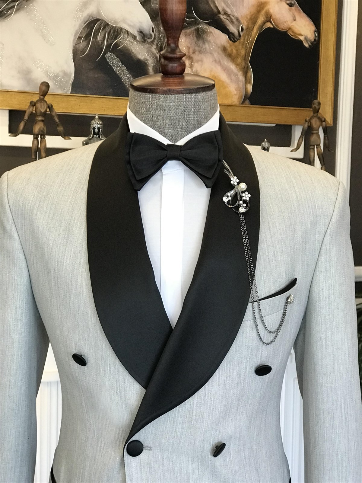 New Design Offwhite Shawl Lapel Double-Breasted Men's Suits