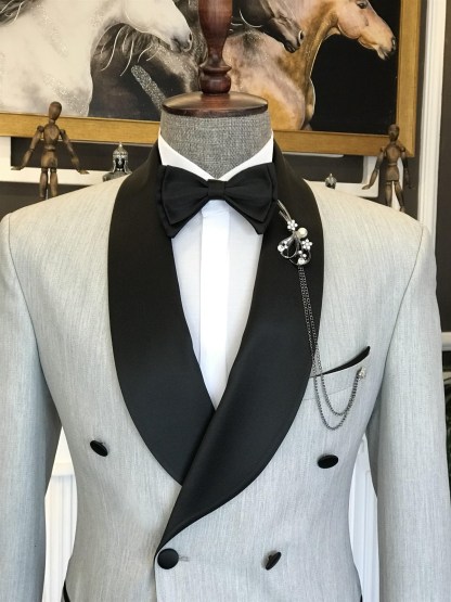 New Design Offwhite Shawl Lapel Double-Breasted Men's Suits