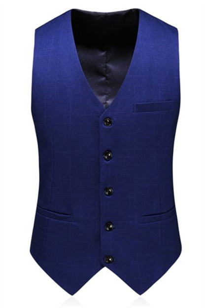 Chic Slim Fit Navy Blue Notched Lapel Wedding Tuxedo
