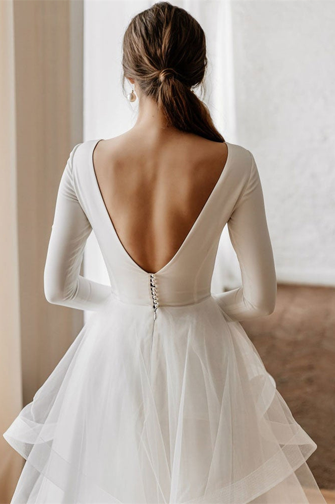 Tulle Long Sleeves Wedding Dress