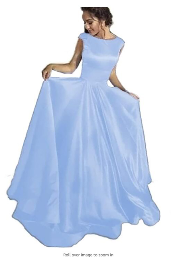Scoop Cap Sleeve Long Bridesmaid Dress