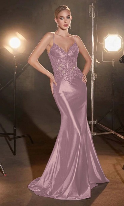Spaghetti Strap Sleeveless Long Mermaid Formal Dress With Appliques