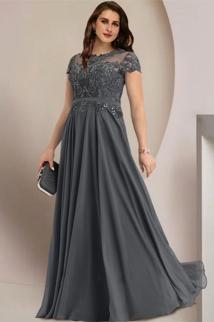 Elegant Plus Size A-line Cap Sleeves Bridesmaid Dresses Mother Of The Bride Dresses-misshow.com