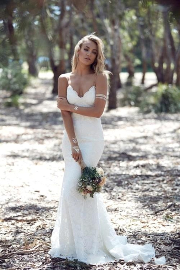 Lace Mermaid Backless Wedding Dress