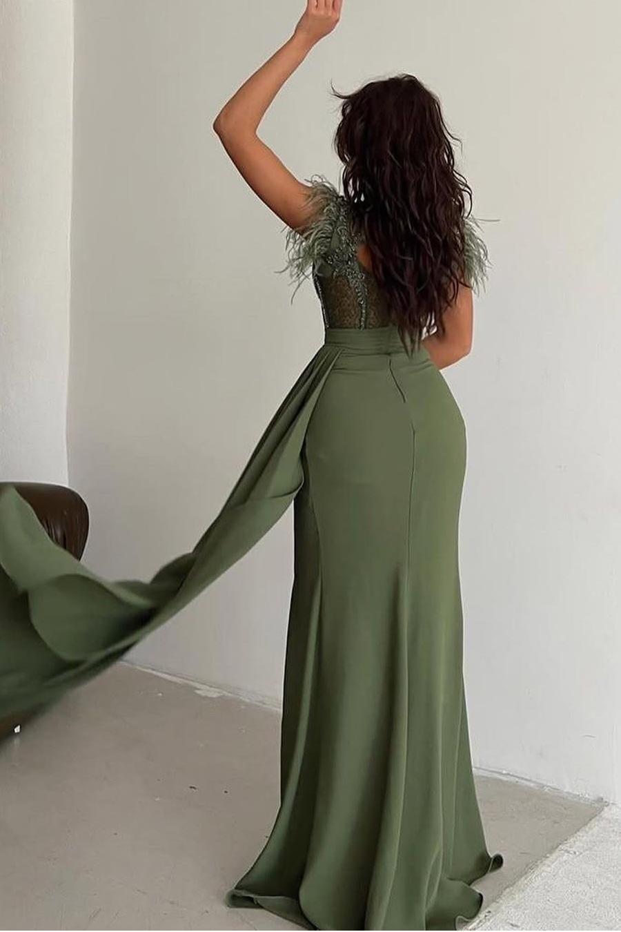 Straps Sweetheart Sleeveless Long Mermaid Formal Dress With Split