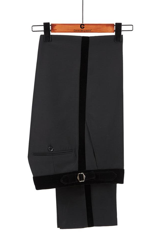 Edward Shawl-Lapel Sparkle Black Double-Breasted Wedding Suits