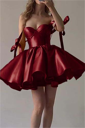 Charming Fuchsia Strapless Sweetheart Short Bud cocktail Dress
