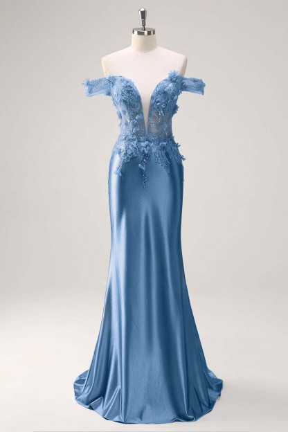 Strapless Sleeveless Long Mermaid Formal Dress With Appliques Pleated