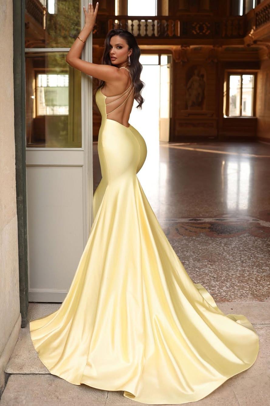 Halter Sleeveless Backless Mermaid Long Formal Dress With Pleated