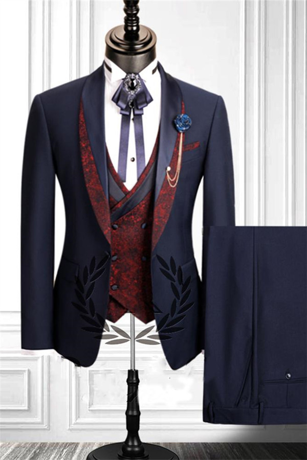 Navy Blue Ideas Formal Slim Fit Tuxedo Groom Suit