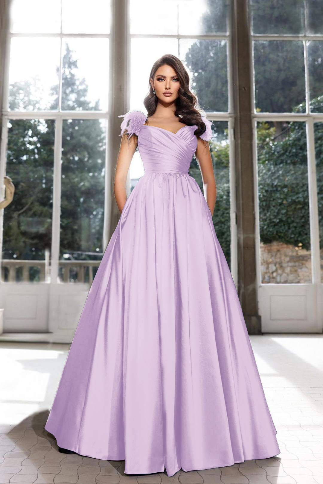 Tassel Sleeveless Straps A Line Long Formal Dress Pleated Dark Navy