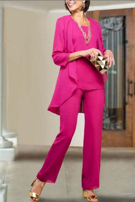 Simple Chiffon Mother Of The Bride Dresses Royal Blue Bridesmaid Jumpsuit-misshow.com