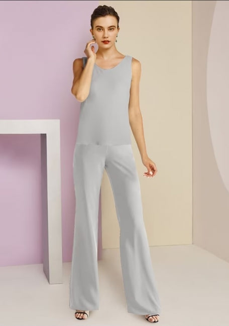 Simple Jewel Long sleeves Two pieces Chiffon Mother dress-misshow.com