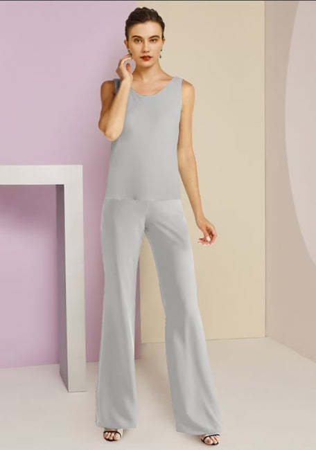Simple Jewel Long sleeves Two pieces Chiffon Mother dress-misshow.com