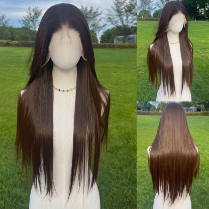 SMILCO/28Inch Luxe 13*6 Lace Front Pre Cut Long Straight Synthetic Wig/SM9817/SM9818