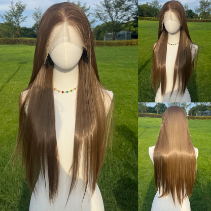 SMILCO/28Inch Luxe 13*6 Lace Front Pre Cut Long Straight Synthetic Wig/SM9817/SM9818