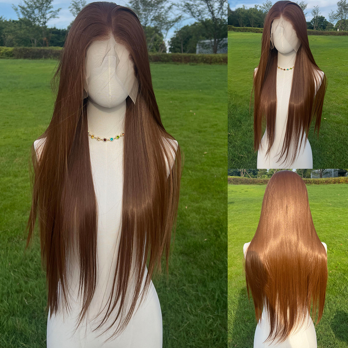 SMILCO/28Inch Luxe 13*6 Lace Front Pre Cut Long Straight Synthetic Wig/SM9817/SM9818