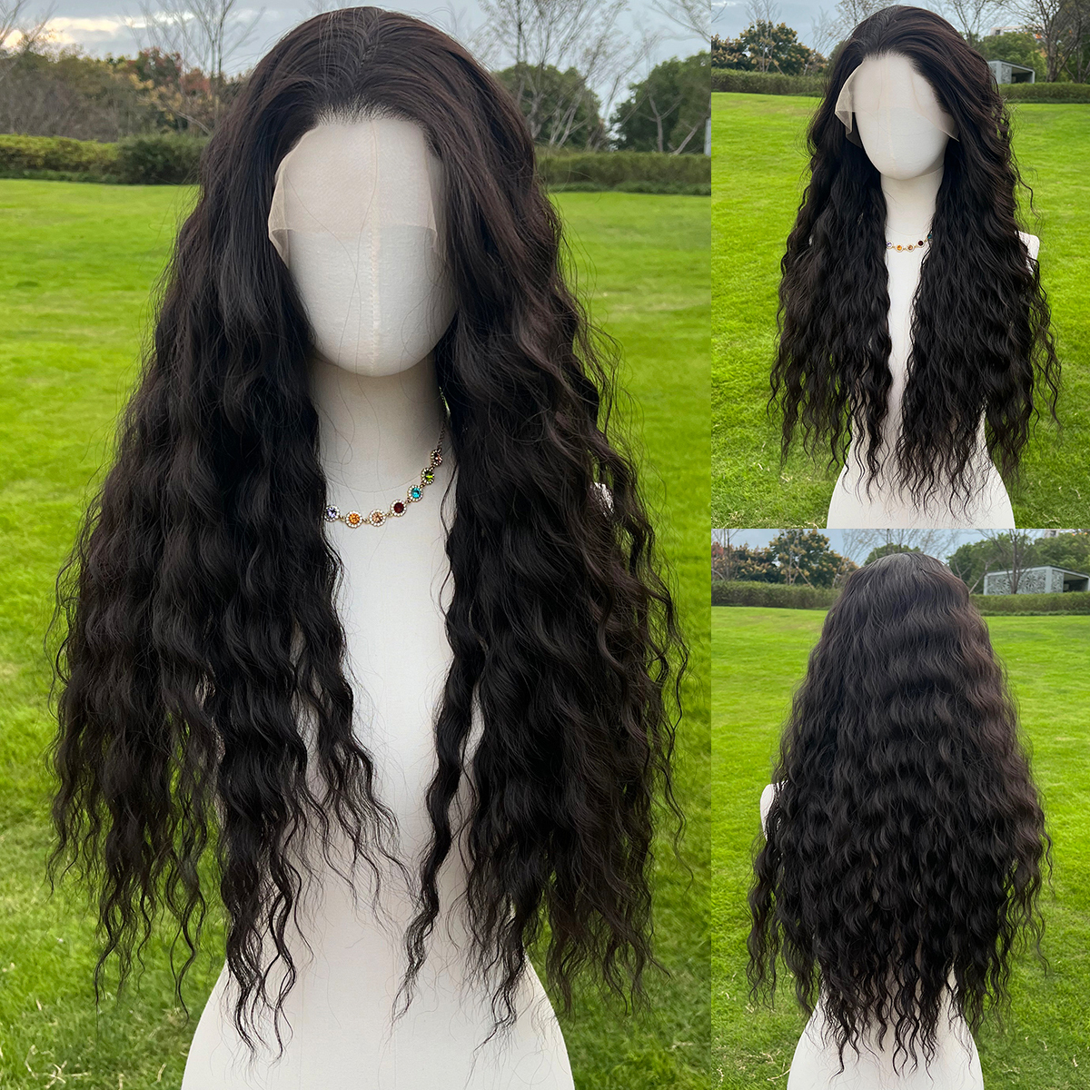 SMILCO/26Inch 13*4 Lace Front Long Water Wave Synthetic Wig/SM9847/SM9