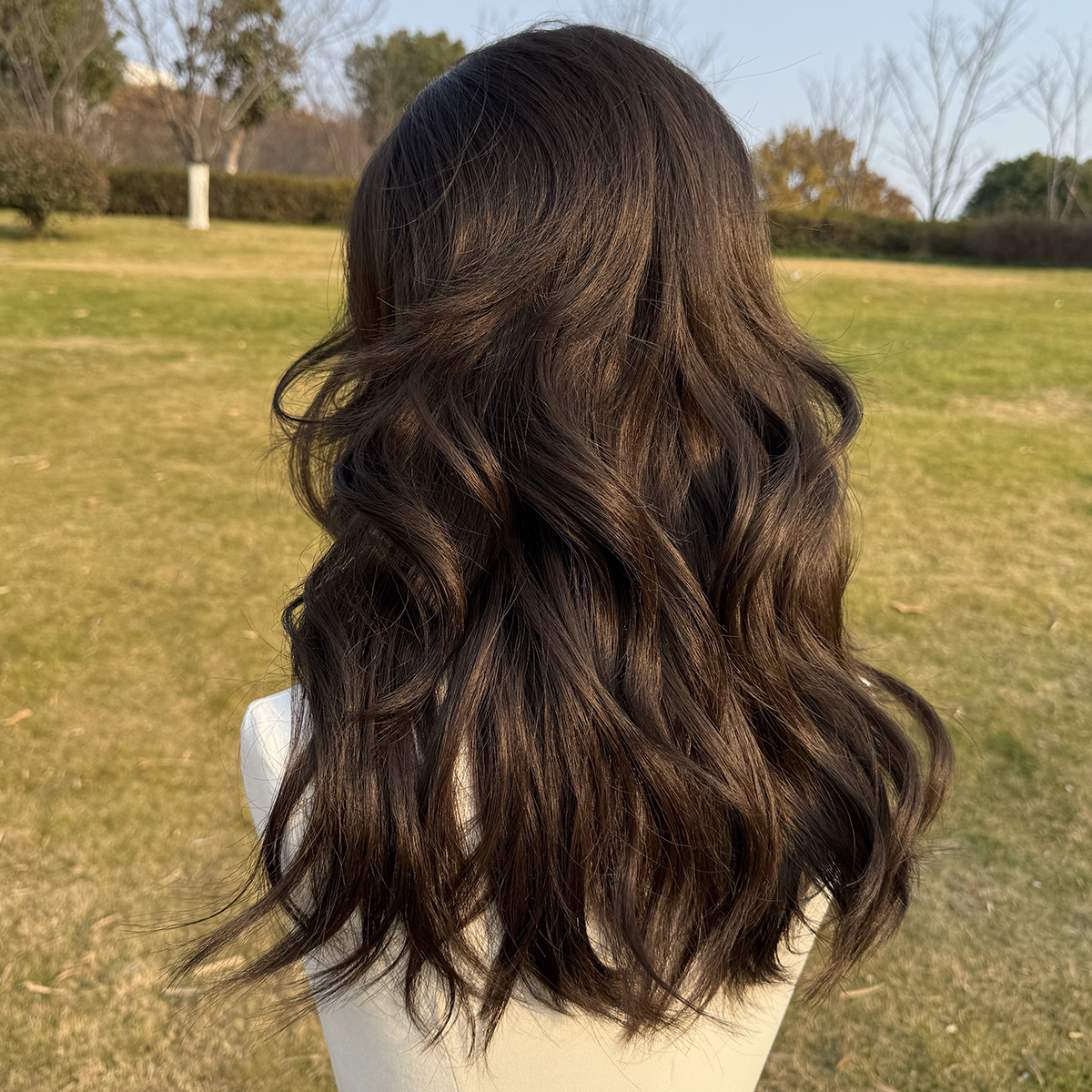 SMILCO/24Inch Black Long Curly With Bangs Synthetic Wig/SM415